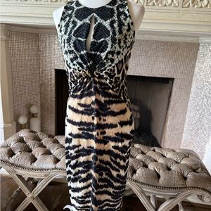 Faux snakeskin and cheetah print dress